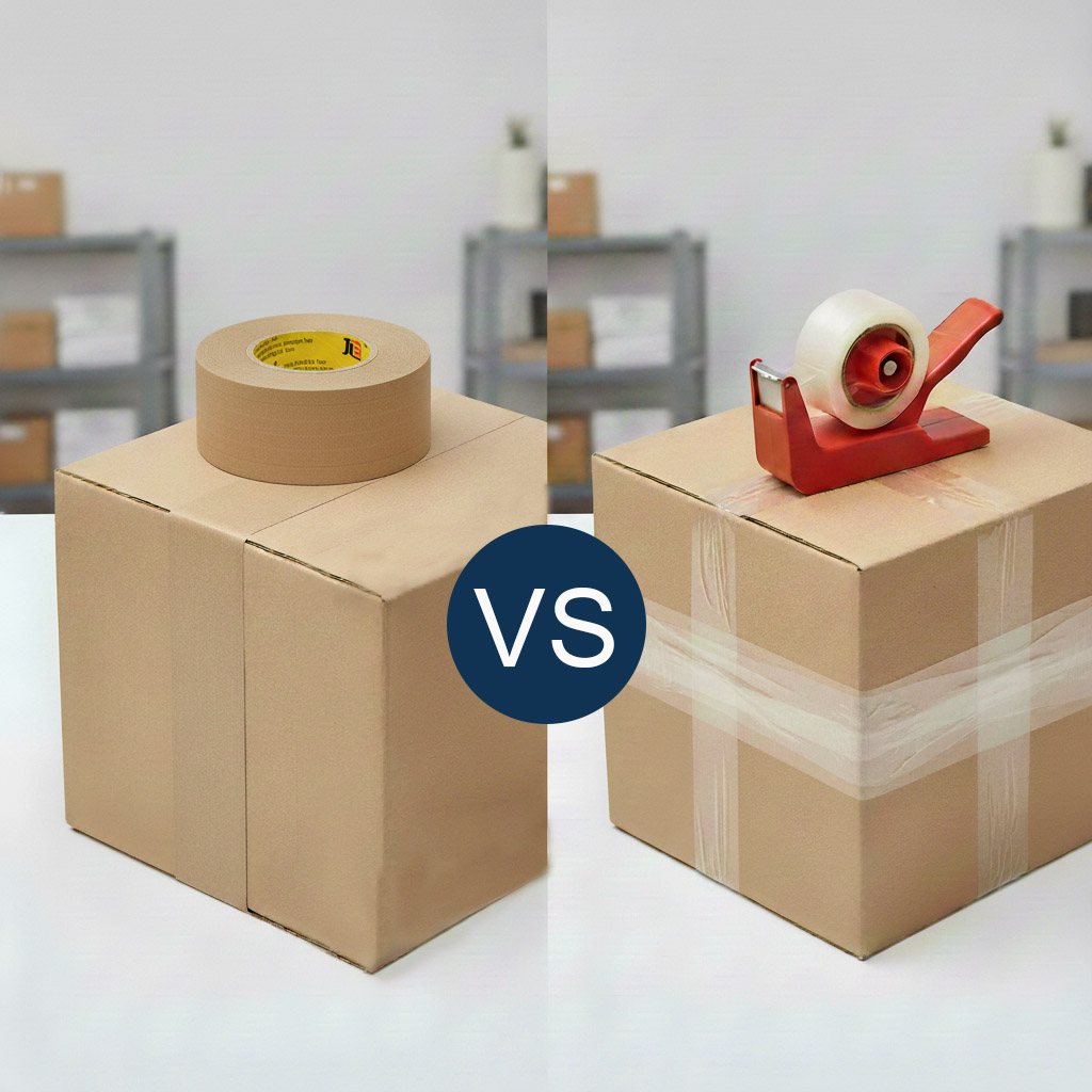 Cinta activada por agua vs. cinta de plástico común: una batalla entre costo, seguridad y eficiencia