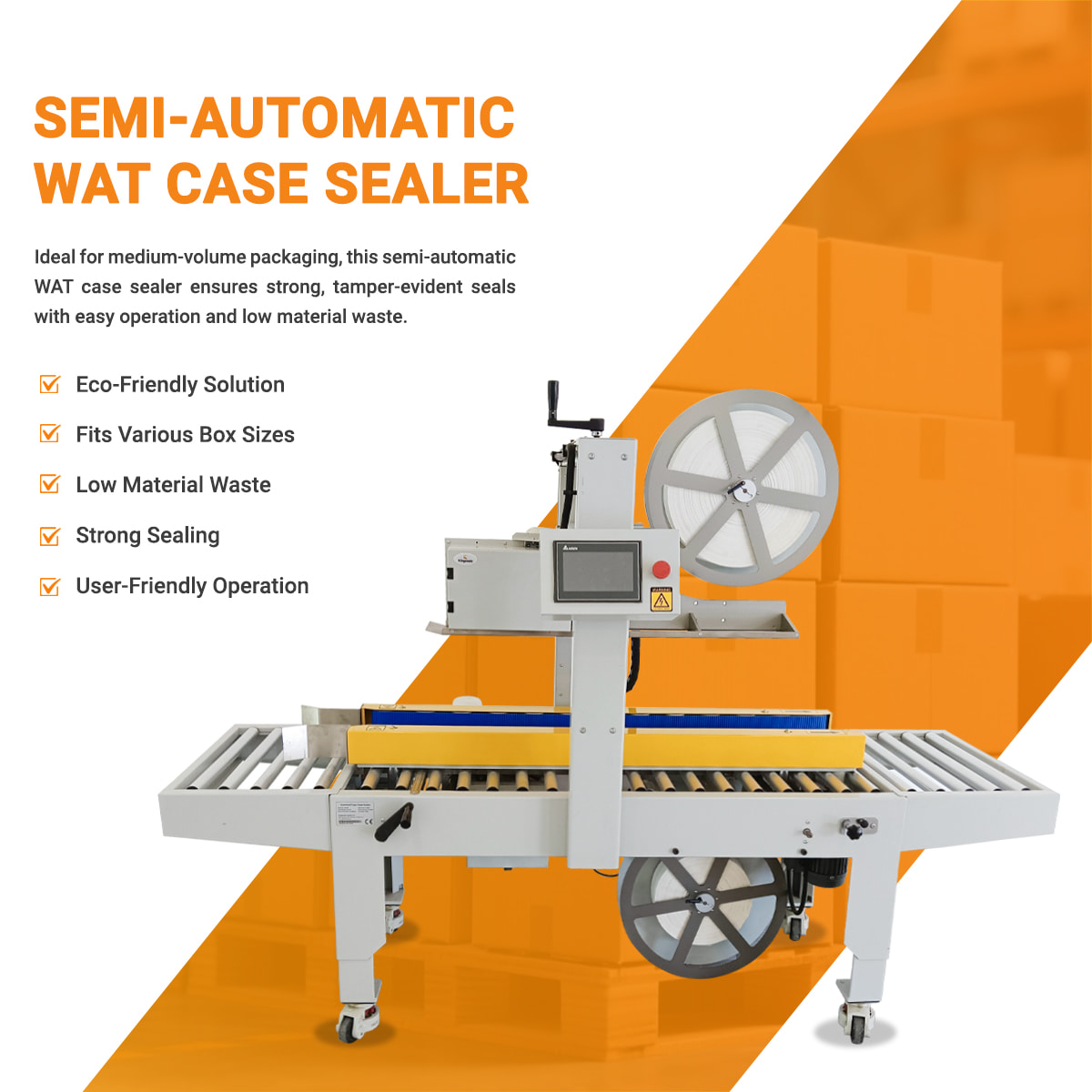 KN-1717U Semi-Automatic Water-Activated Tape Case Sealer An Efficient Solution for Multi-Size Carton Sealing