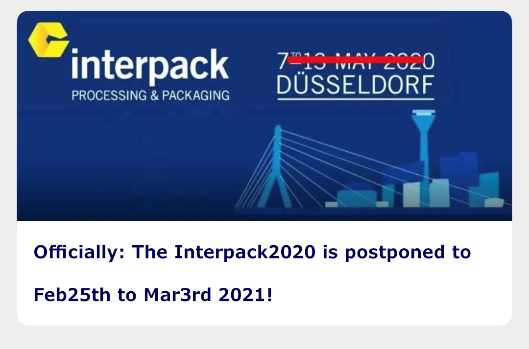 ¡La Interpack 2020 Alemania se pospone del 25 de febrero al 3 de marzo de 2021!